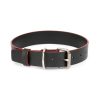 Black Leather Dog Collar With Red Edges 1