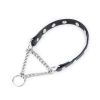Black Leather Studded Dog Collar With Martingale 1