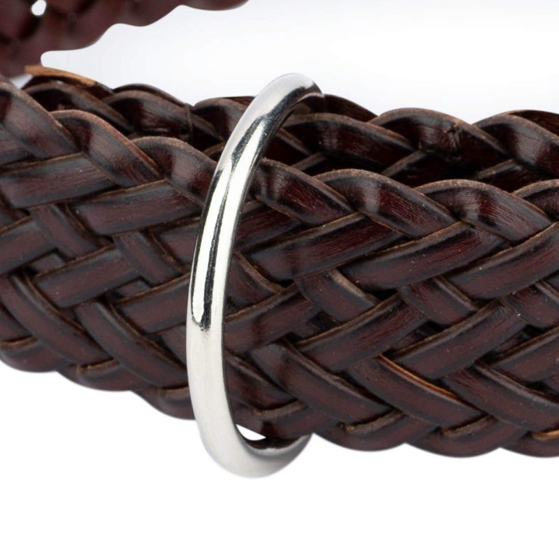Braided Leather Brown Collar For Large Dogs 2