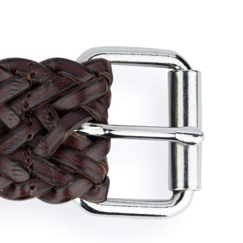 Braided Leather Brown Collar For Large Dogs 3