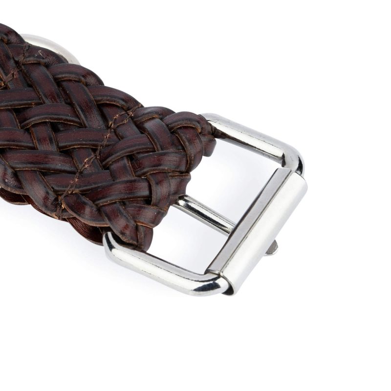 Braided Leather Brown Collar For Large Dogs 5