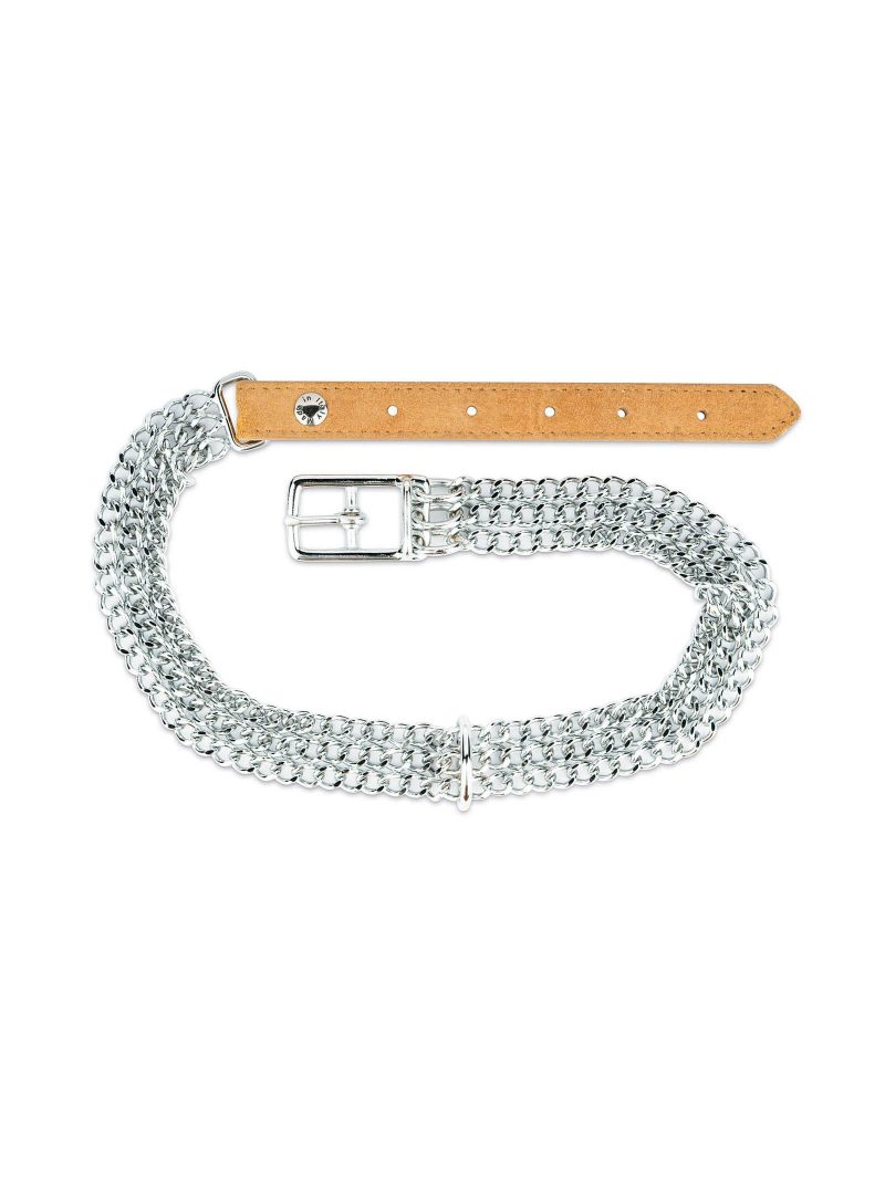 Camel Suede Luxury Dog Chain Collar 1