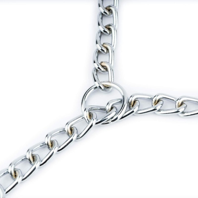 Choke Chain Dog Collar Silver Steel Chrome Plated 3