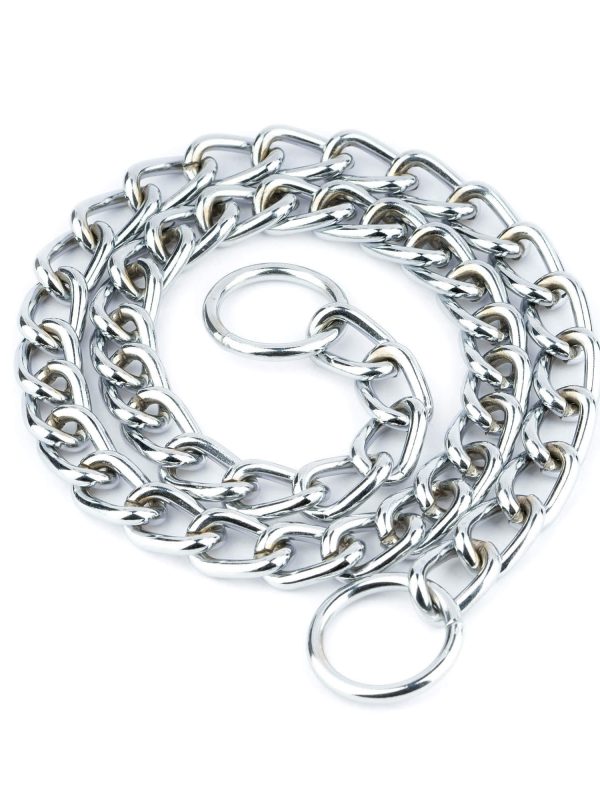 Choke Chain Dog Collar Silver Steel Chrome Plated 5