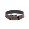 Dark Brown Leather Dog Collar With Black Buckle 1