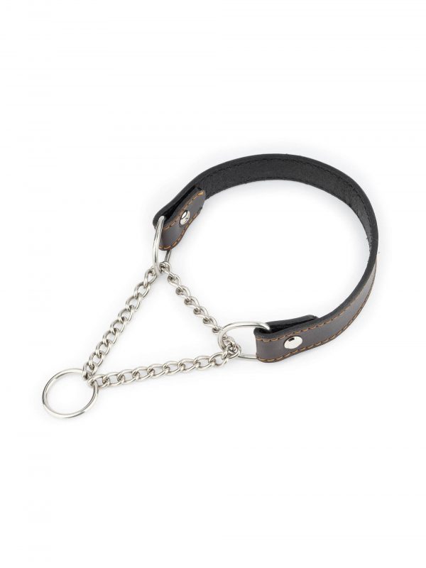 Martingale Dark Brown Leather Dog Collar 1 1