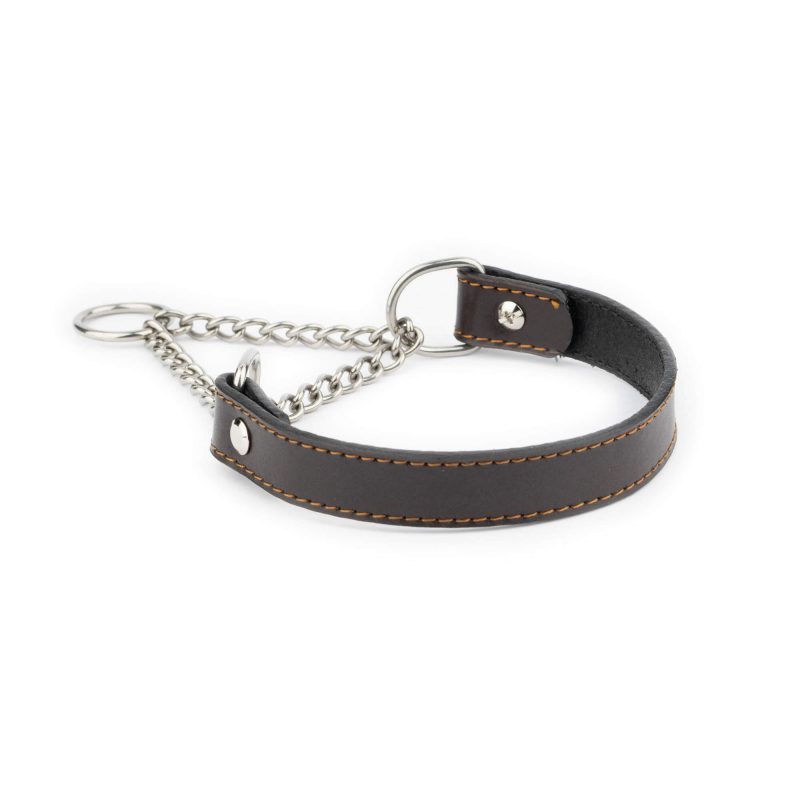 Martingale Dark Brown Leather Dog Collar 2