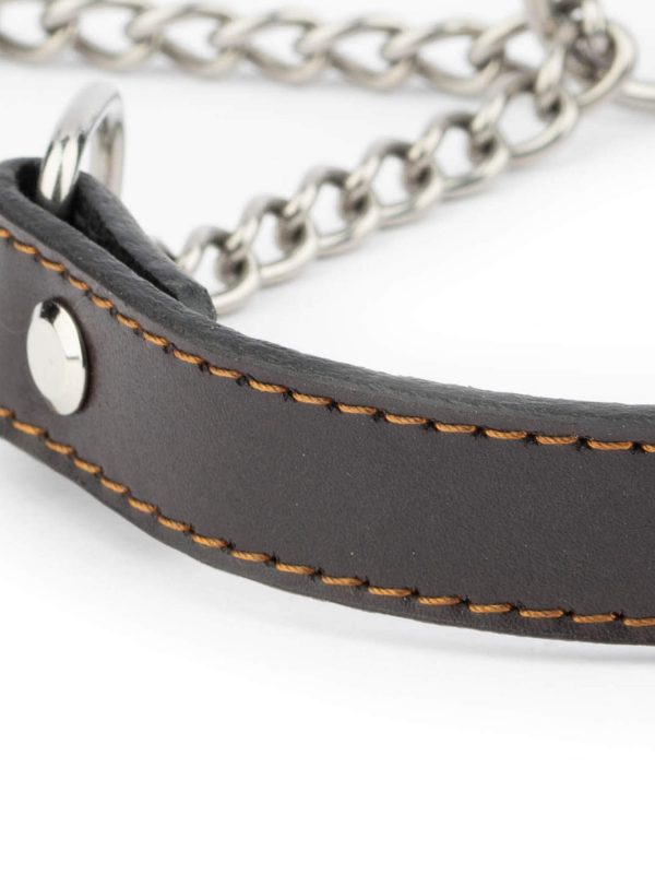 Martingale Dark Brown Leather Dog Collar 4