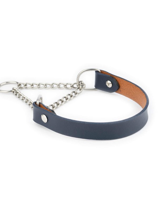 Navy Martingale Collar For Dogs With Steel Chain 2