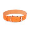 Orange Dog Collar With Roller Buckle 3 5 cm Leather 1