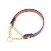Purple Martingale Dog Collar With Brass Chain 1