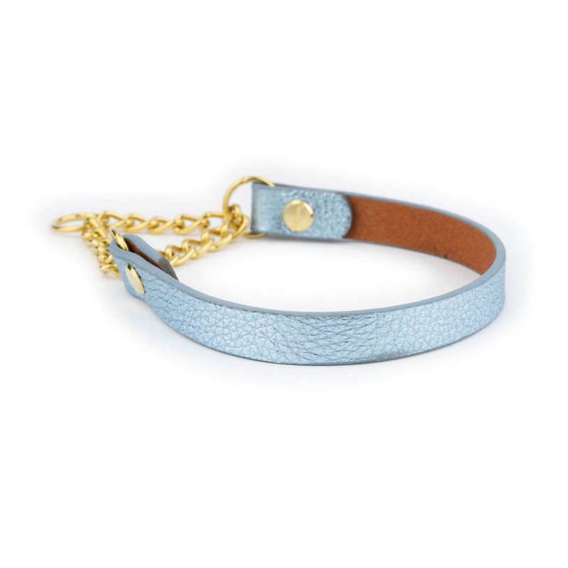 Unique Martingale Silver Blue Dog Collar 5