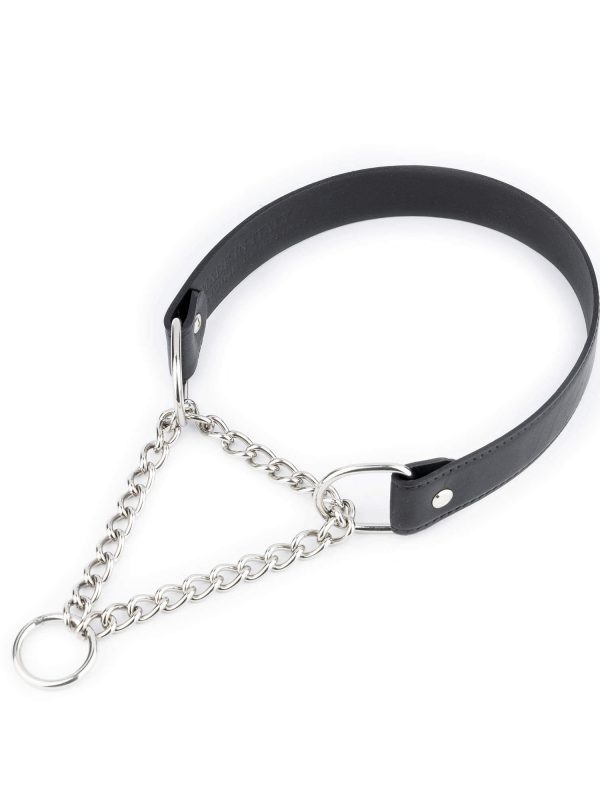 Best Dog Collar Black Full Grain Leather With Martingale 2