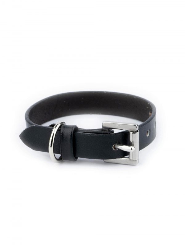Black Cat Collar With Silver Buckle 1