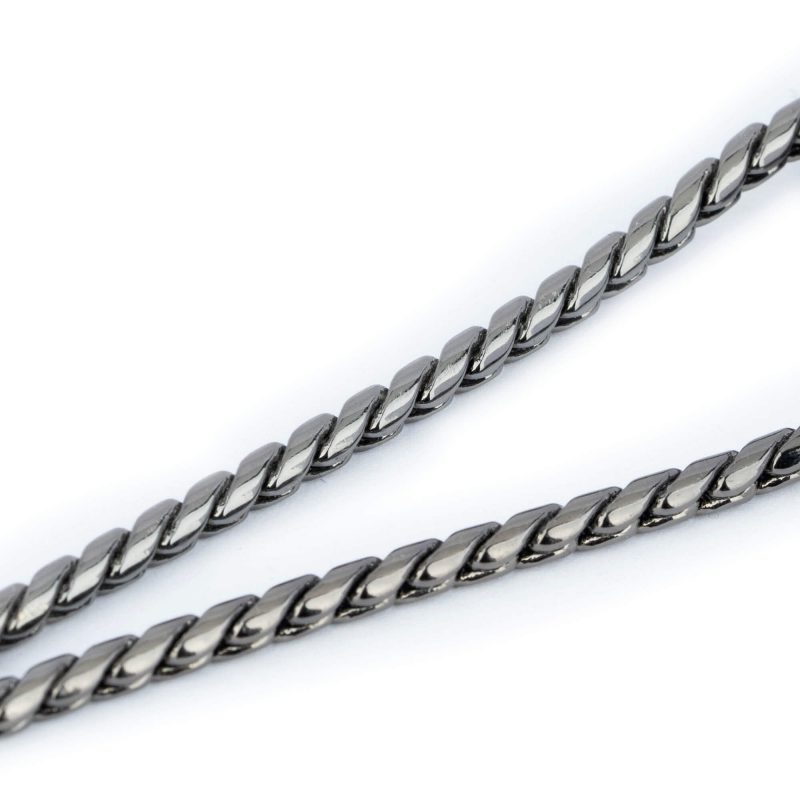 Martingale Snake Chain For Dog Collar Black Chrome 3 mm 5