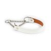 White Leather Martingale Dog Collar 4