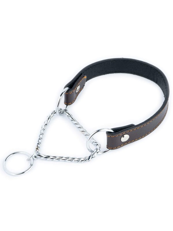 brown dog collar snake chain martingale 1