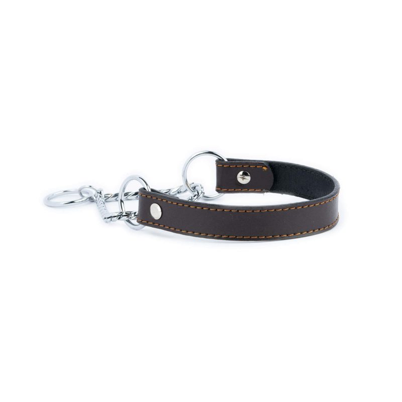 brown dog collar snake chain martingale 2