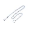 dog chain leash without handle silver steel 90 cm 1