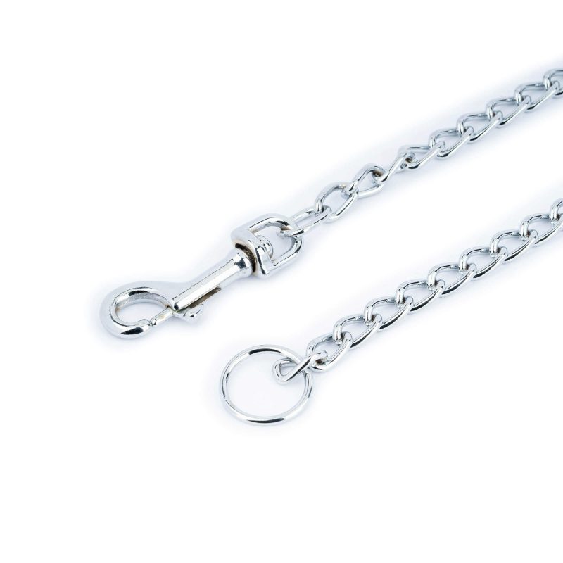 dog chain leash without handle silver steel 90 cm 2