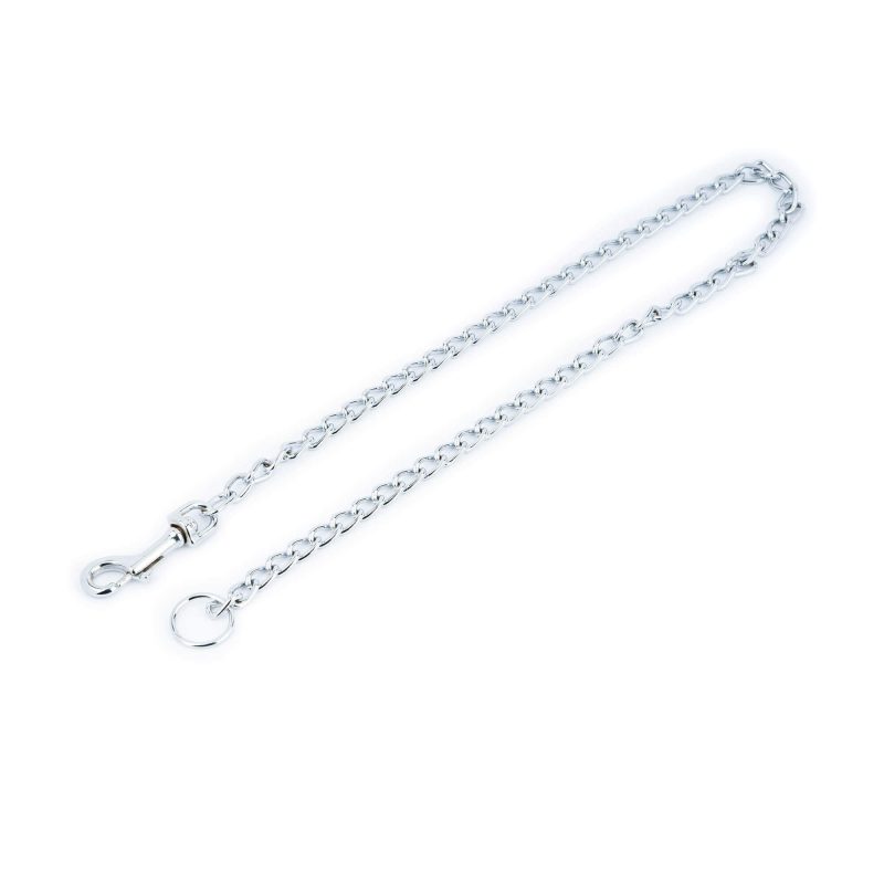 dog chain leash without handle silver steel 90 cm 3