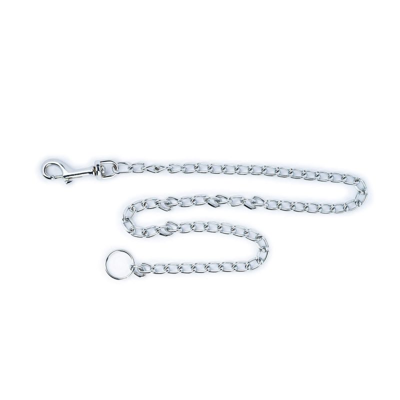 dog chain leash without handle silver steel 90 cm 4
