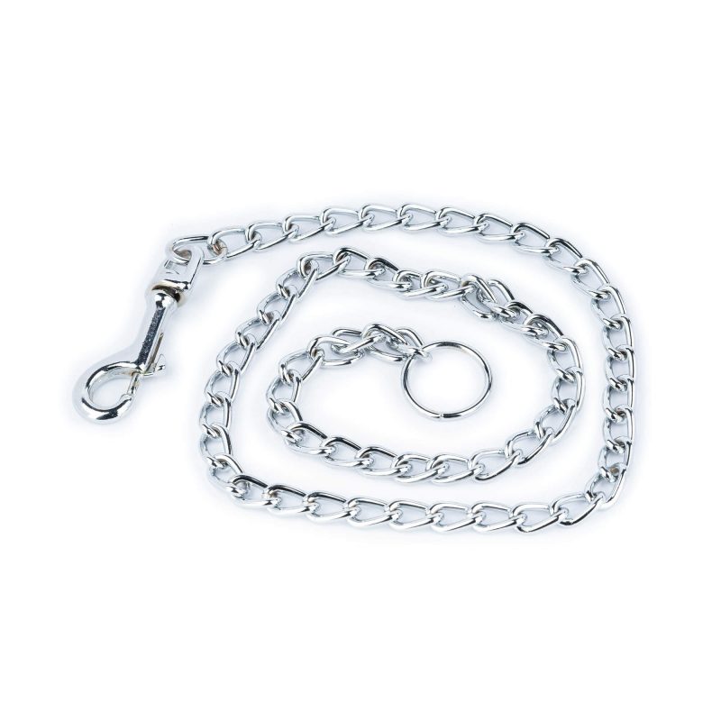 dog chain leash without handle silver steel 90 cm 6