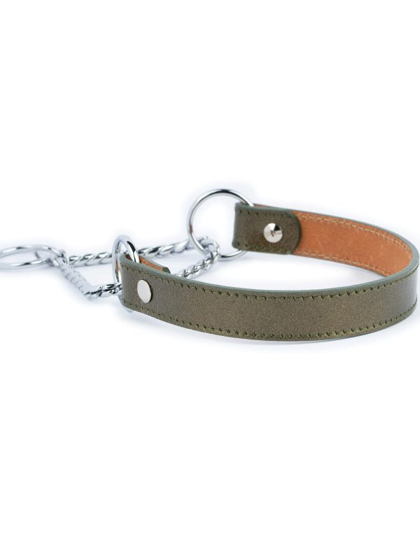 green dog collar snake chain martingale 2