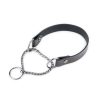 martingale dog collars dark brown leather black chain 1