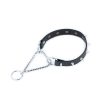 spiked dog collar black leather martingale 1