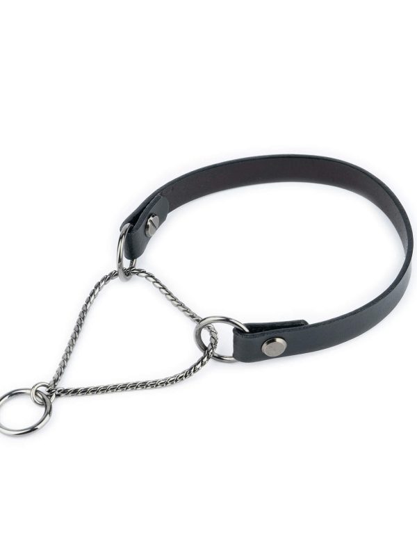unique martingale dog collar black chrome snake chain 1