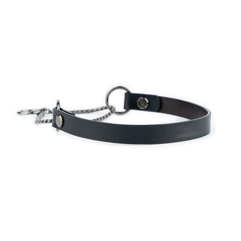 unique martingale dog collar black chrome snake chain 3