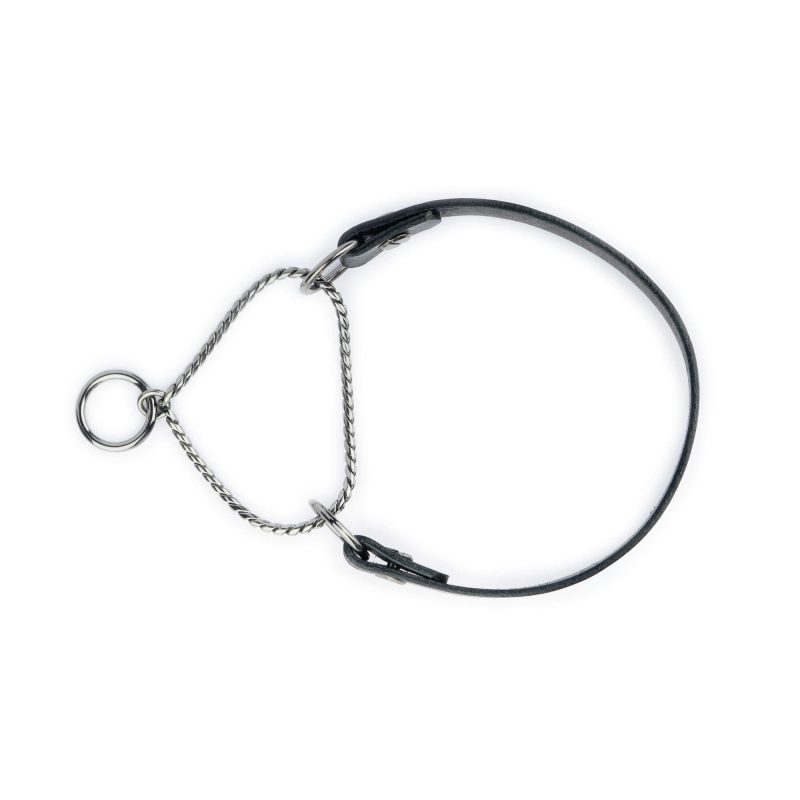 unique martingale dog collar black chrome snake chain 4