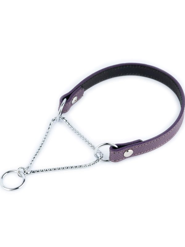 unique martingale dog collar purple leather 1