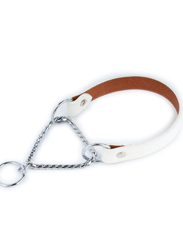 white dog collar snake chain martingale 1