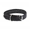 black braided leather dog collar with roller buckle 1 1