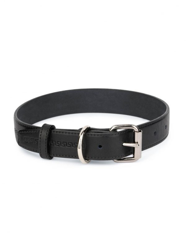 black collar for dogs full grain leather 1