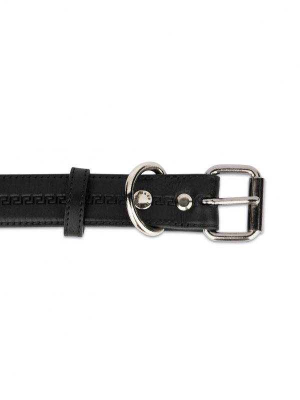 black collar for dogs full grain leather 2