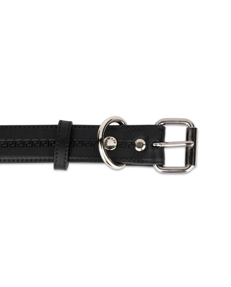 black collar for dogs full grain leather 2