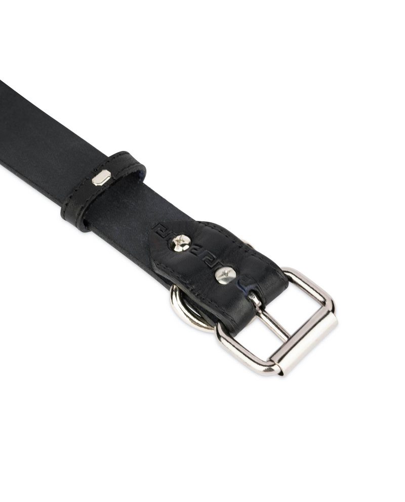 black collar for dogs full grain leather 3