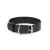 black croco embossed leather collar for dogs 1