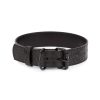 black dog collar croco embossed leather 1