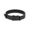 black full grain leather dog collar with black buckle 1