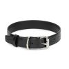 black leather collar for dogs croc embossed 1