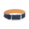 blue suede leather dog collar roller buckle 1