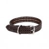 brown woven leather dog collar for large dogs 1