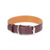burgundy leather martingale dog collar with chain 1