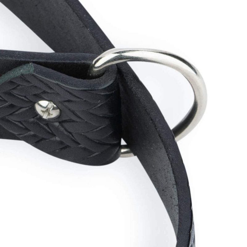 choke collar for large dogs black embossed leather 8
