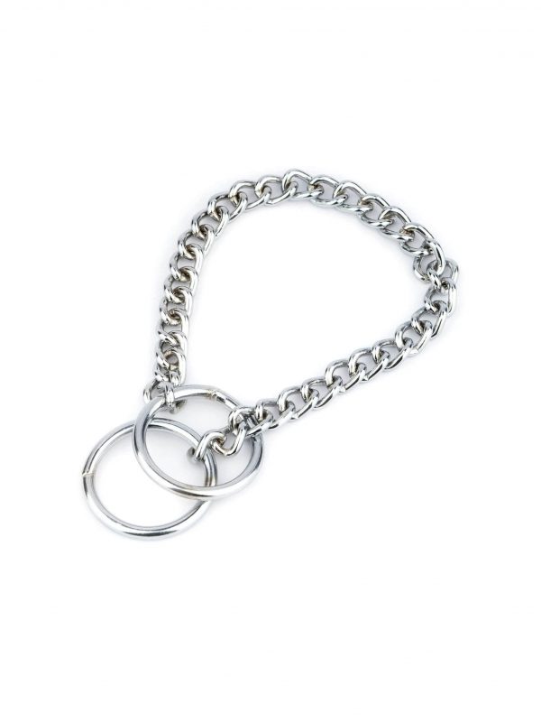 choke collar for small dogs silver single chain 1