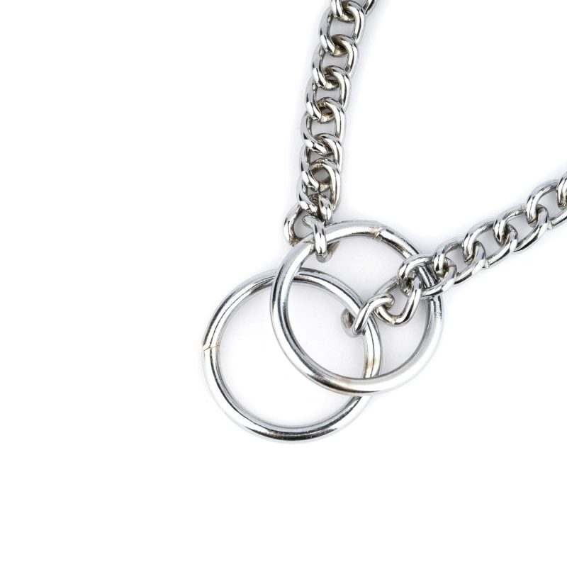 choke collar for small dogs silver single chain 3